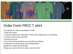 Picture of new FRCC t-shirts